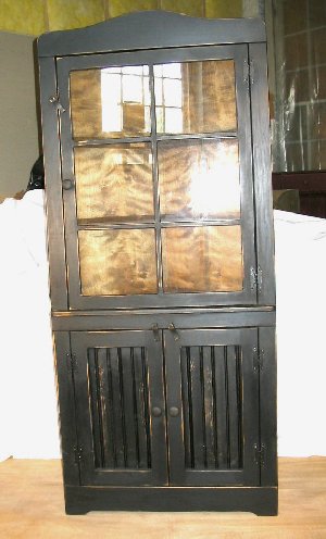Large Corner Cabinet w/Glass Door on Top